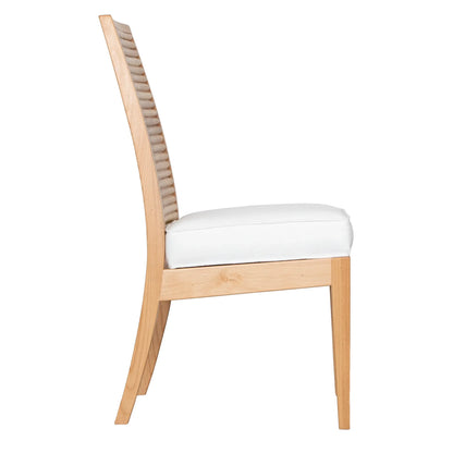 Stacked Bamboo Dining Chair, side view emphasizing beech wood frame and seat.