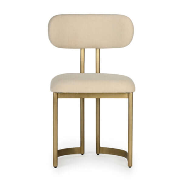 Front view of the Union Home Shay Dining Chair, emphasizing the plush, upholstered seat and supportive back.