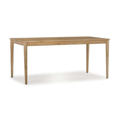 Side view of the Alden Dining Table Natural by Union Home, emphasizing the minimalist design.