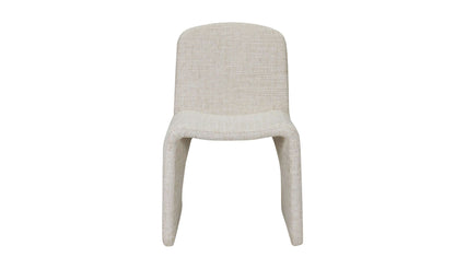 Front view of the Ella Dining Chair in Heather Beige, highlighting its sleek and comfortable silhouette.