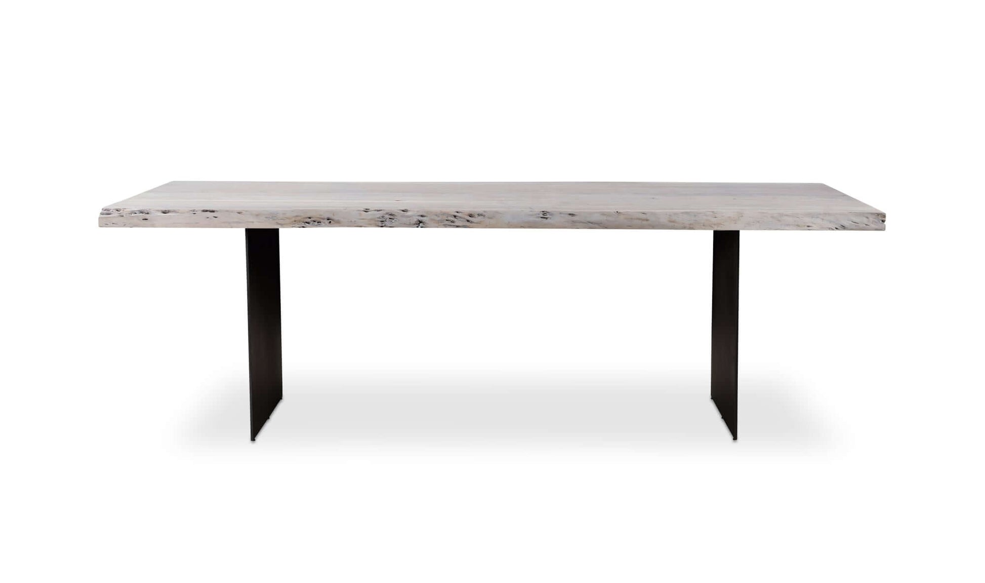 Evans Dining Table with live edge and white-washed acacia wood top by Moe’s Home Collection.