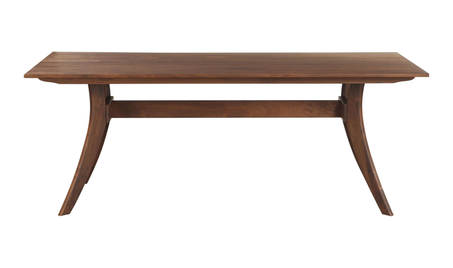 Side view of the Florence Small Brown Dining Table showcasing its solid American walnut construction