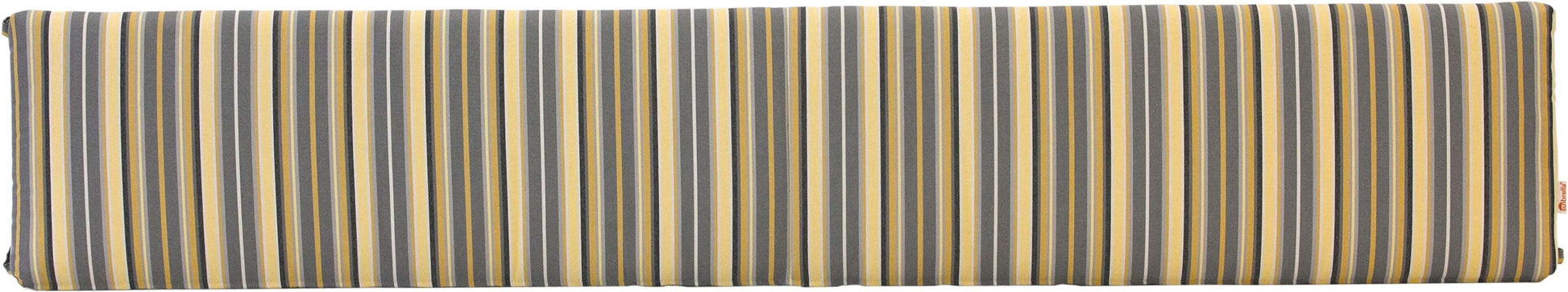 72" Cafe Bench Cushion in Foster Metallic - Shimmering Metallic Grey Stripes, Contemporary and Sleek for Modern Outdoor Areas