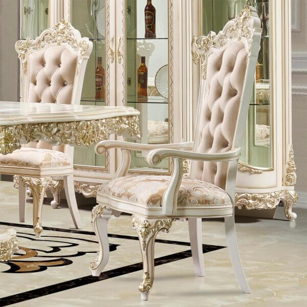 Armchair with floral carvings from the HD-959 dining set.