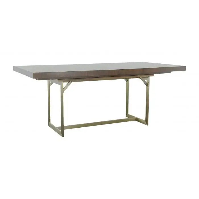 Angled view of the dining table highlighting the elegant design and sturdy construction.