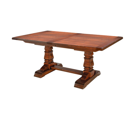 Provincial Cottage Extension Table W/ Breadboard Ends, crafted from Brown Maple with a rich OV200-H stain.