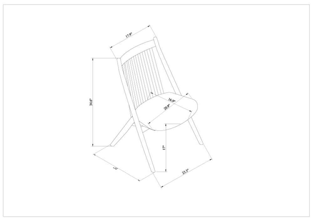 Detailed dimensions diagram of the Acworth Dining Chair by Surya showing height, width, and depth.