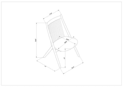 Detailed dimensions diagram of the Acworth Dining Chair by Surya showing height, width, and depth.