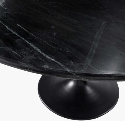 Close-up of Marble Top on Surya Anatalia Black Tulip Dining Table