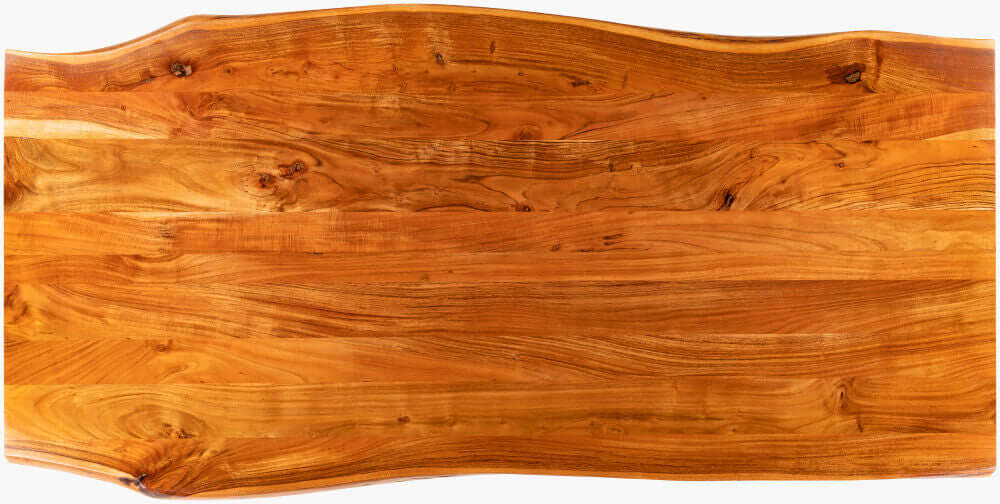 Top view of the Halden modern wooden dining table by Surya displaying its spacious surface.