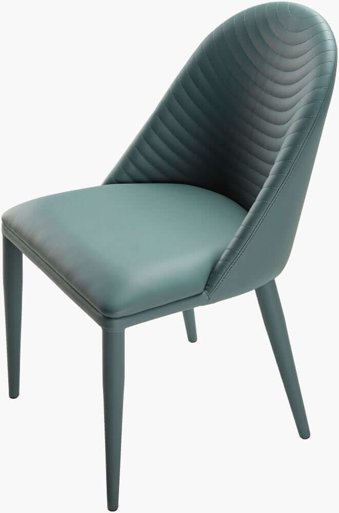 Single Lacey Teal Dining Chair showcasing faux leather upholstery