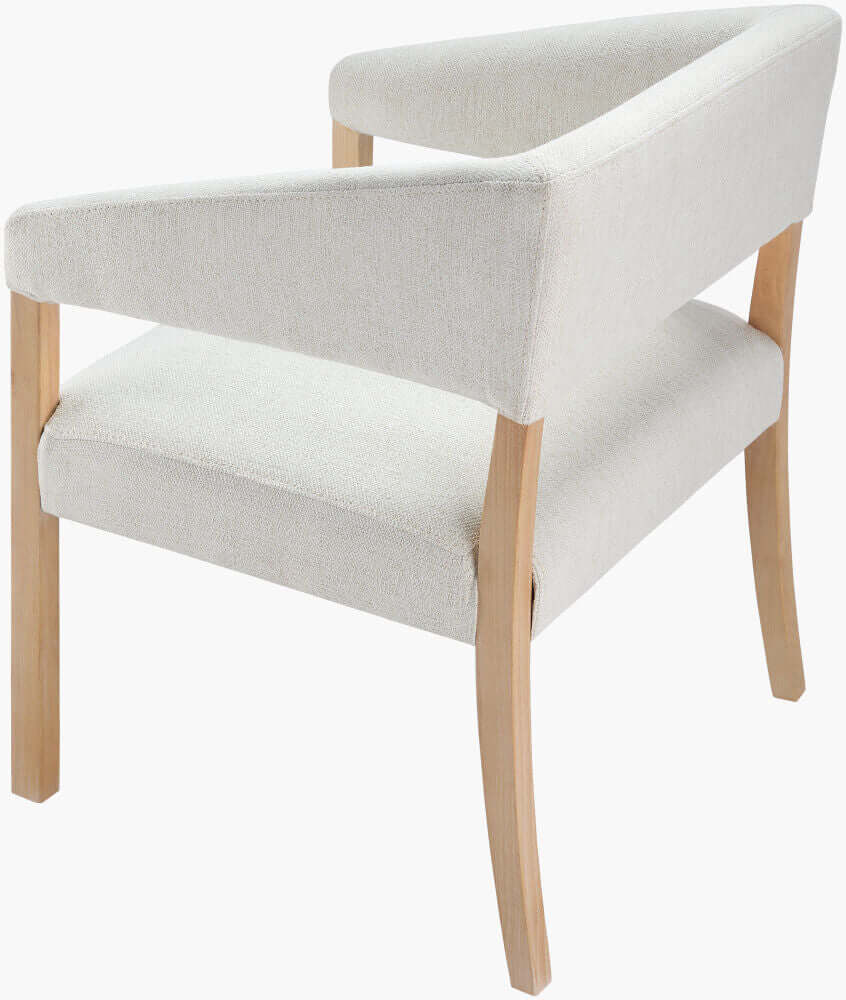 Surya Grace Dining Chair with cream upholstery and beech wood legs