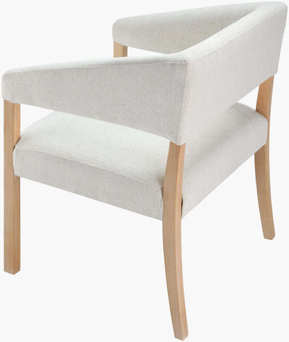 Surya Grace Dining Chair with cream upholstery and beech wood legs