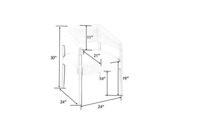 Grace Dining Chair dimensions diagram: 30 inches high, 24 inches wide, 24 inches deep