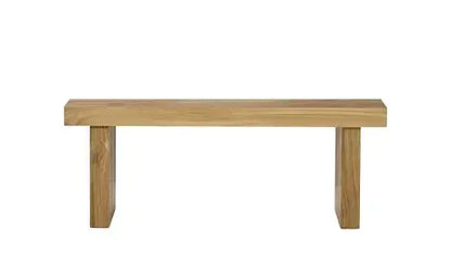 Emilia Small Dining Bench crafted from reclaimed French oak, front view.