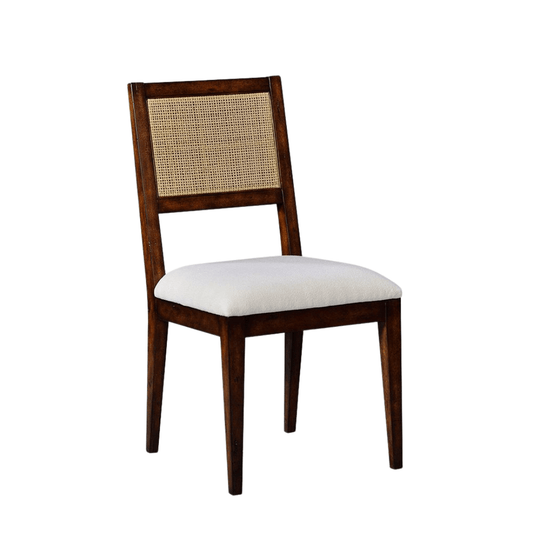 Caine I Syrup Dining Chair - Syrup finish with cane back and upholstered seat.