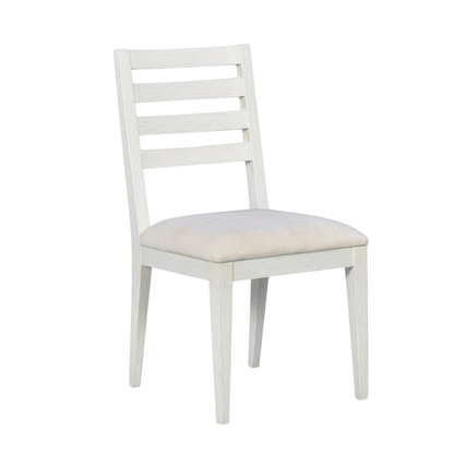 Ribbon I Dining Chair Drift - Drift finish with ribbed back and upholstered seat.