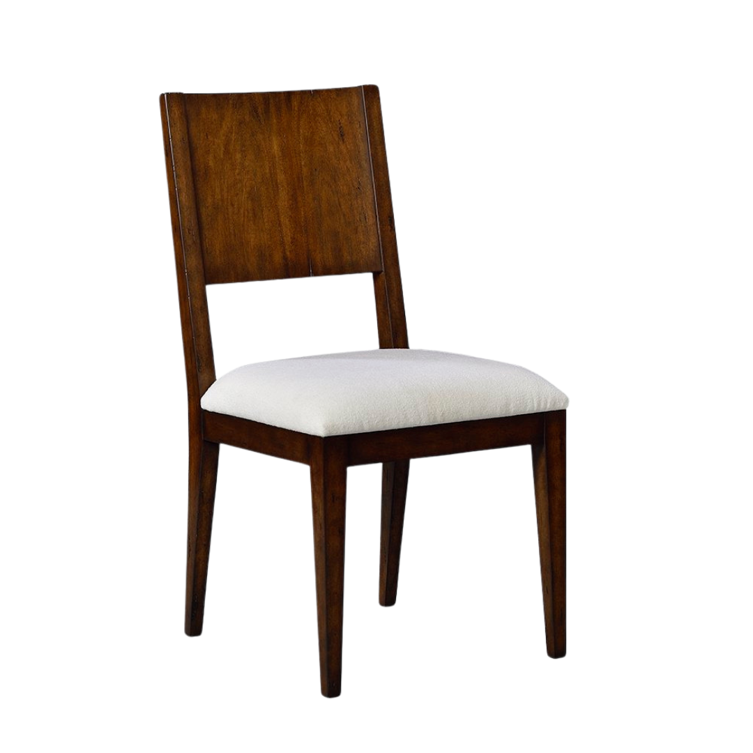 Ribbon I Dining Chair Country - Country finish with ribbed back and upholstered seat.