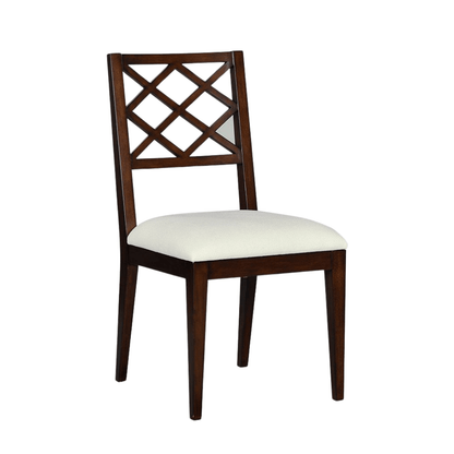 Diamond I Dining Chair Syrup - Syrup finish with diamond pattern back and upholstered seat.