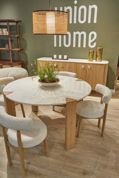 Centro Dining Chair Natural by Union Home, part of a stylish dining setup, featuring modern design and natural materials.