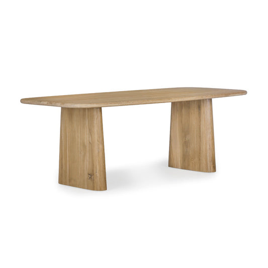 Laurel Dining Table Natural by Union Home, modern oak dining table with sculpted base and natural finish.