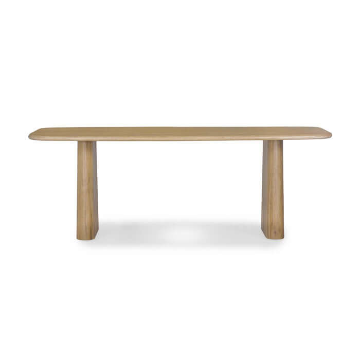 Front view of the Laurel Dining Table Natural by Union Home, showcasing its sleek, organic design