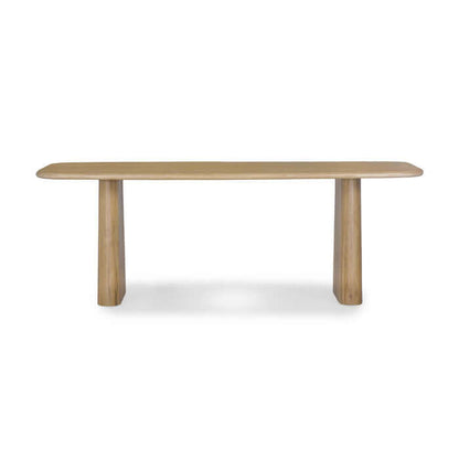 Front view of the Laurel Dining Table Natural by Union Home, showcasing its sleek, organic design