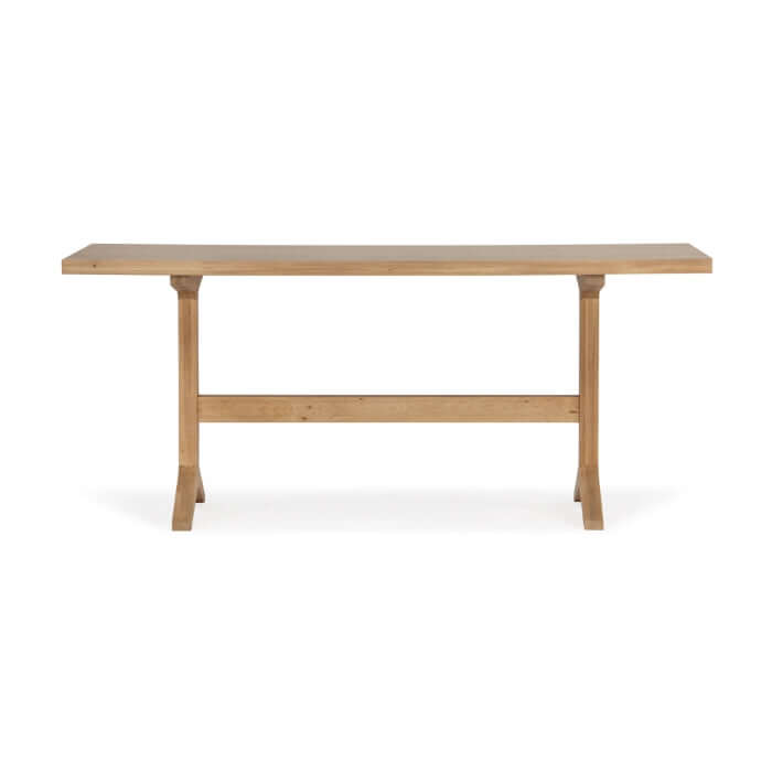 Side view of the Denver Dining Table Natural, highlighting the natural finish and bold, clean lines.