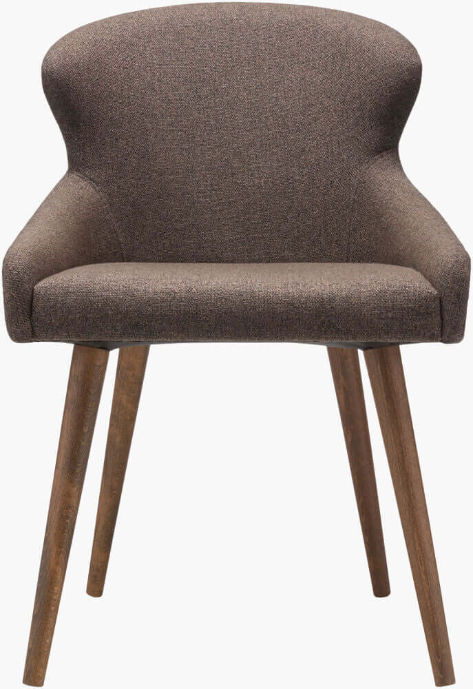 Front view of the Halie Dining Chair showcasing its comfortable curved back and ergonomic design.