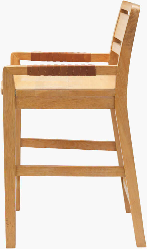 Full side view of the Uintah Counter Stool by Surya, emphasizing the ergonomic design and clean lines.