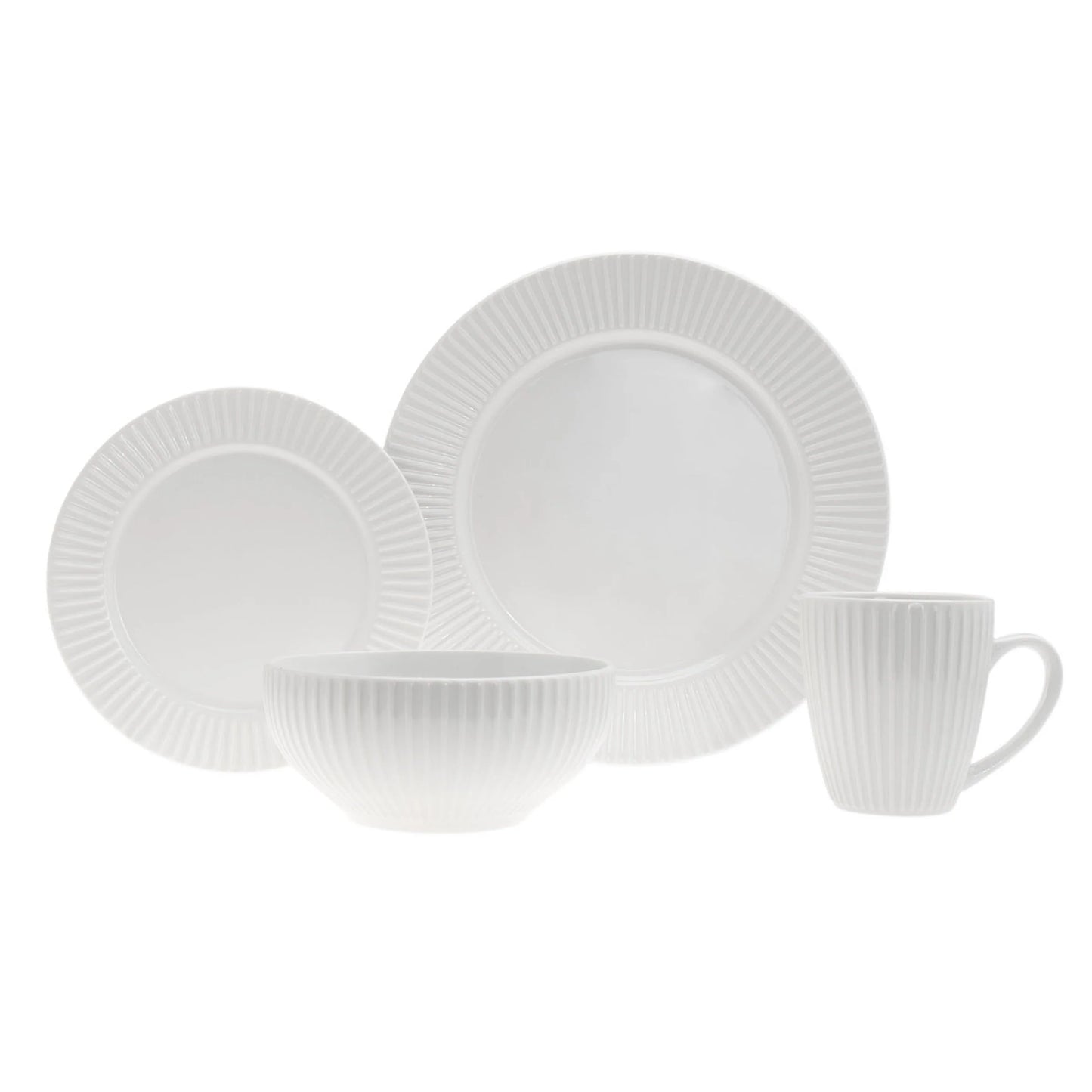 GODINGER Inventure Porcelain 16 Piece Dinnerware Set, Service For 4