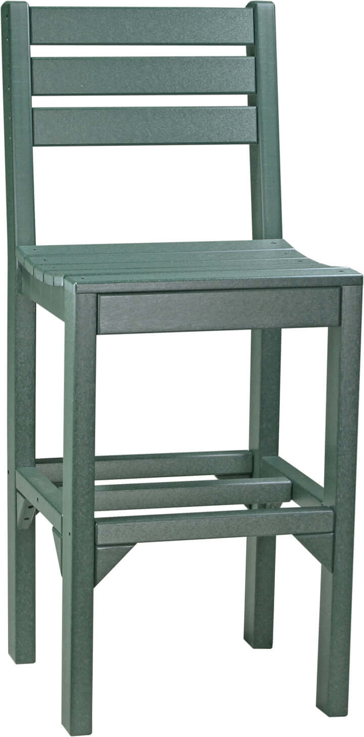 Vibrant Green Poly Island Bar Height Side Chair, made from recycled materials, perfect for eco-conscious outdoor setups