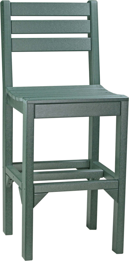 Vibrant Green Poly Island Bar Height Side Chair, made from recycled materials, perfect for eco-conscious outdoor setups