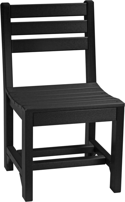 Poly Island Dining Chair in Black, offering a sleek and modern look with weather-resistant polywood material.