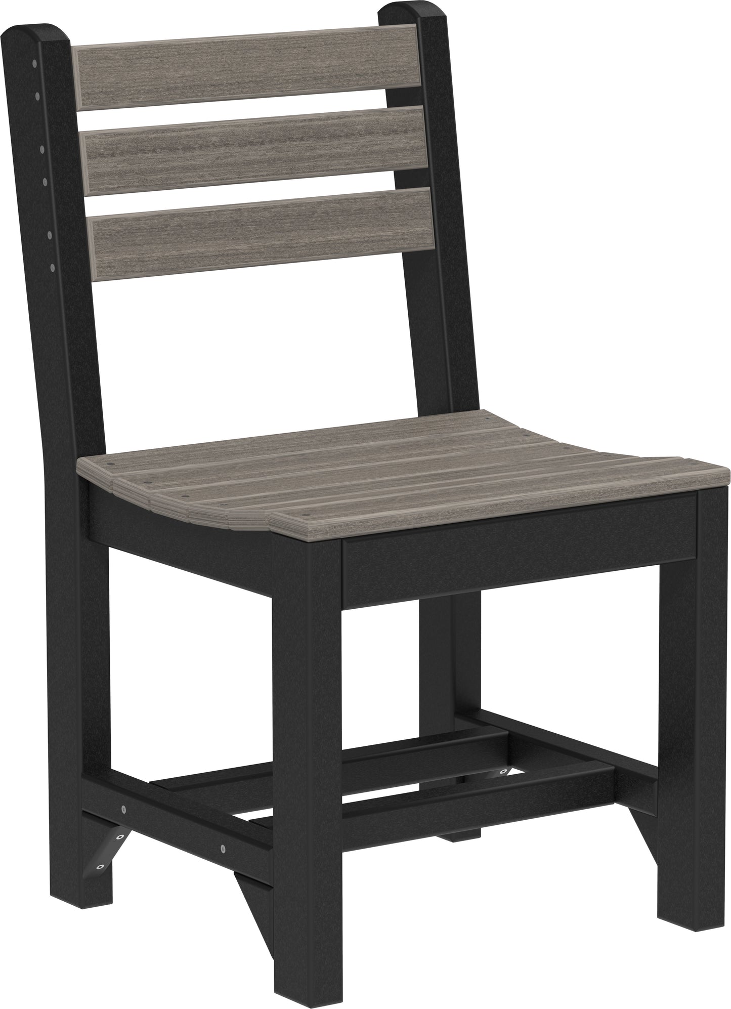 Poly Island Dining Chair in Coastal Gray & Black, featuring a contemporary style with durable polywood material.