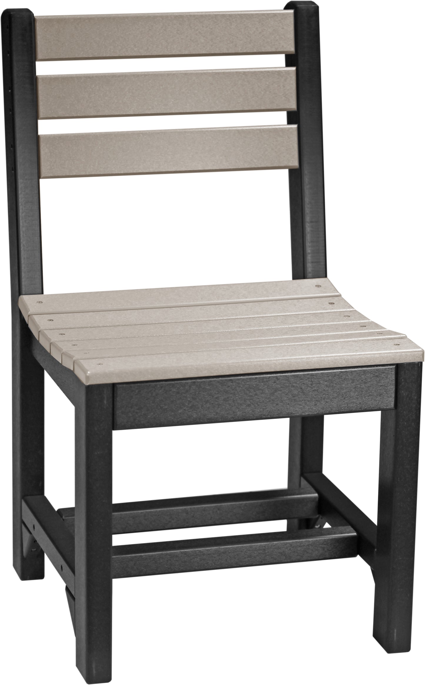 Weatherwood and Black Poly Island Dining Chair with contemporary design and weather-resistant polywood materia