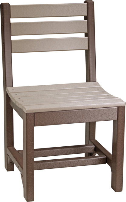 Weatherwood Poly Island Dining Chair featuring a straight edge, low-back style, and durable polywood construction