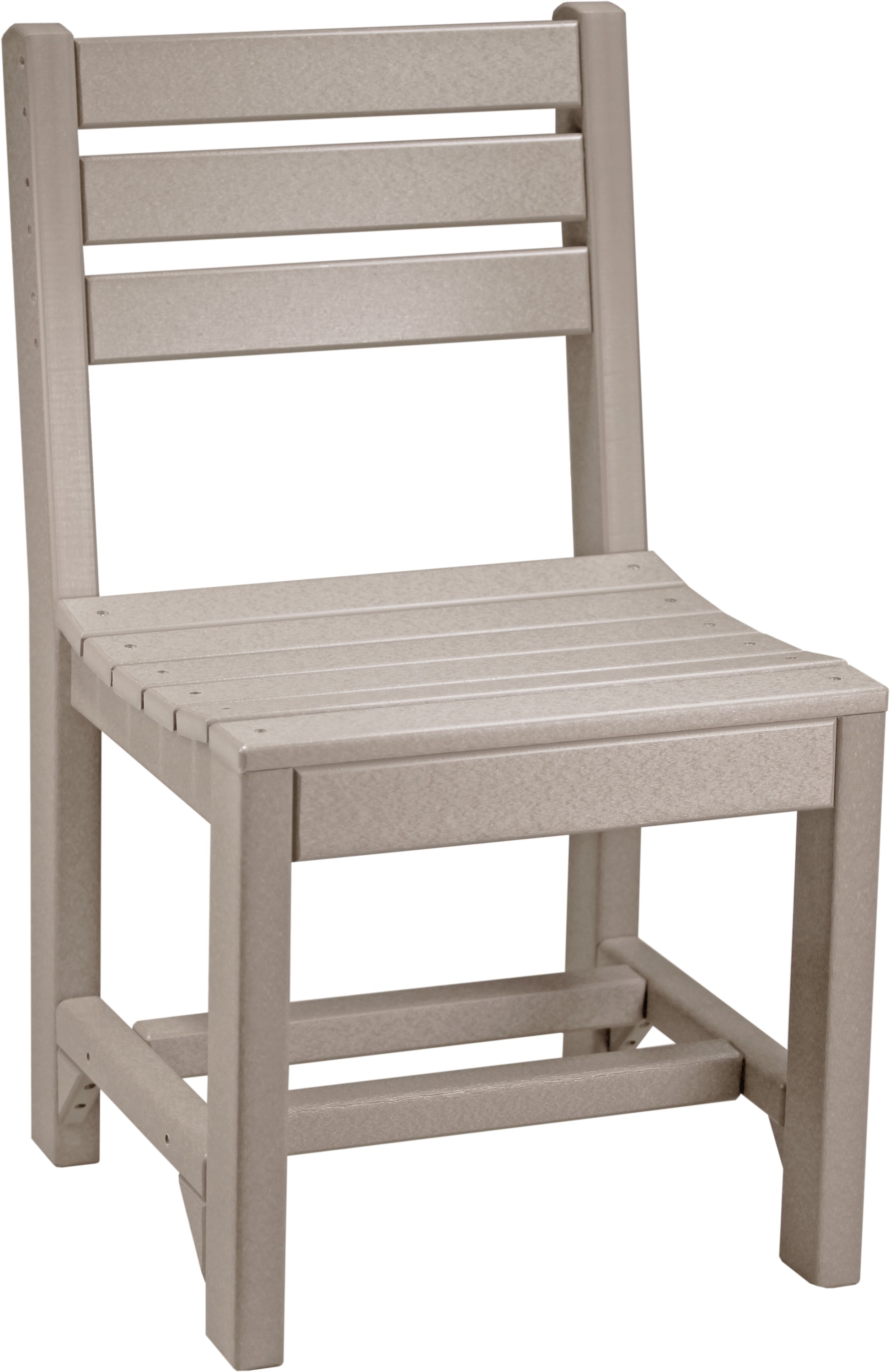 Weatherwood Poly Island Dining Chair featuring a straight edge, low-back style, and durable polywood construction.