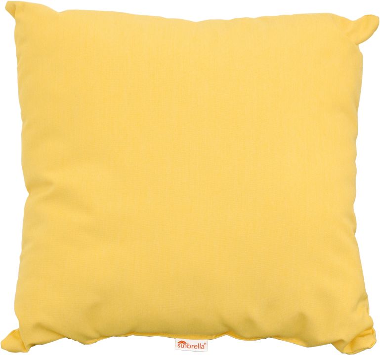 LuxCraft 19" Buttercup Throw Pillow in vibrant yellow Sunbrella® fabric, ideal for brightening outdoor lounges.