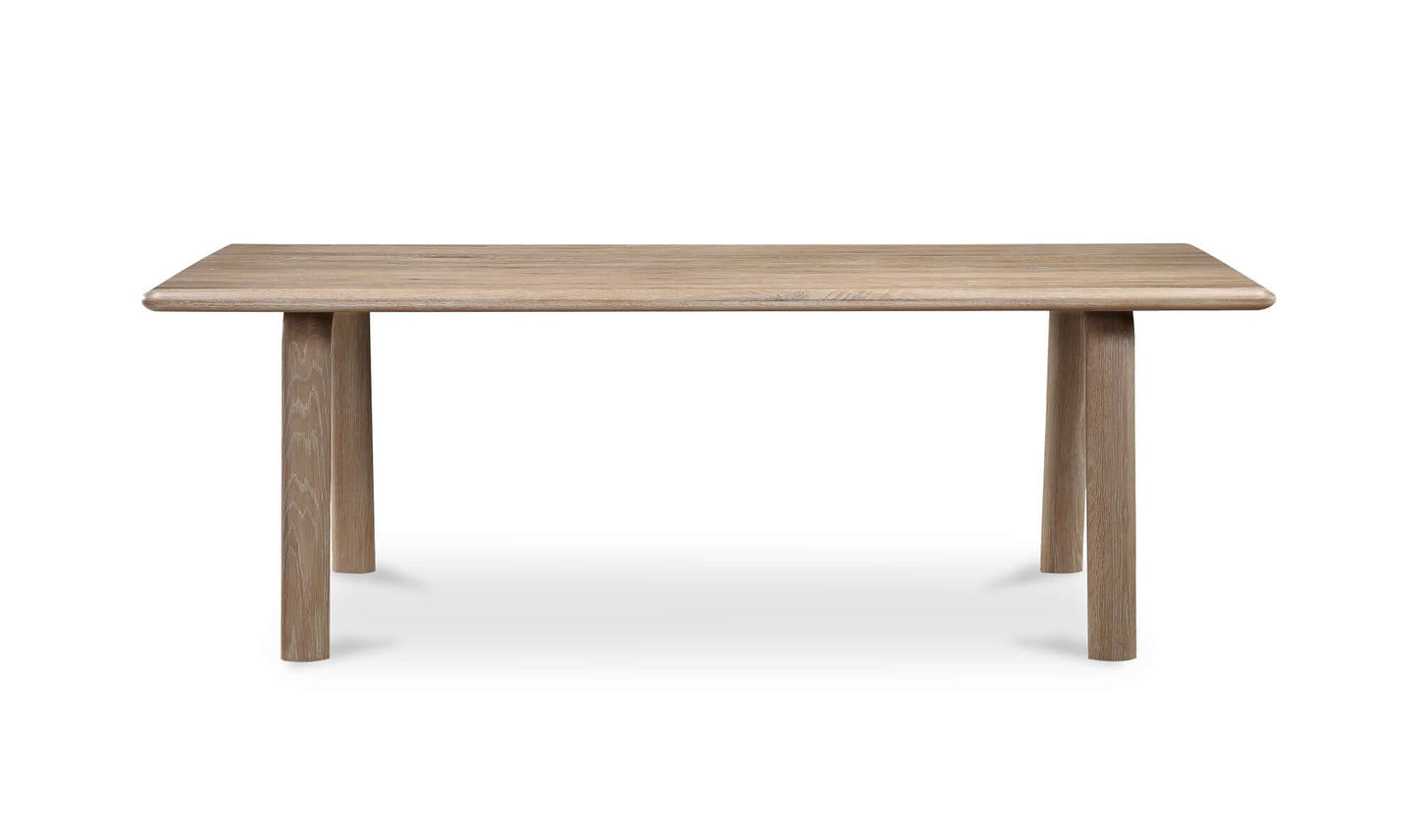 Front view of Malibu solid oak dining table by Moe's Home Collection.