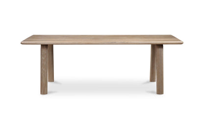 Front view of Malibu solid oak dining table by Moe's Home Collection.