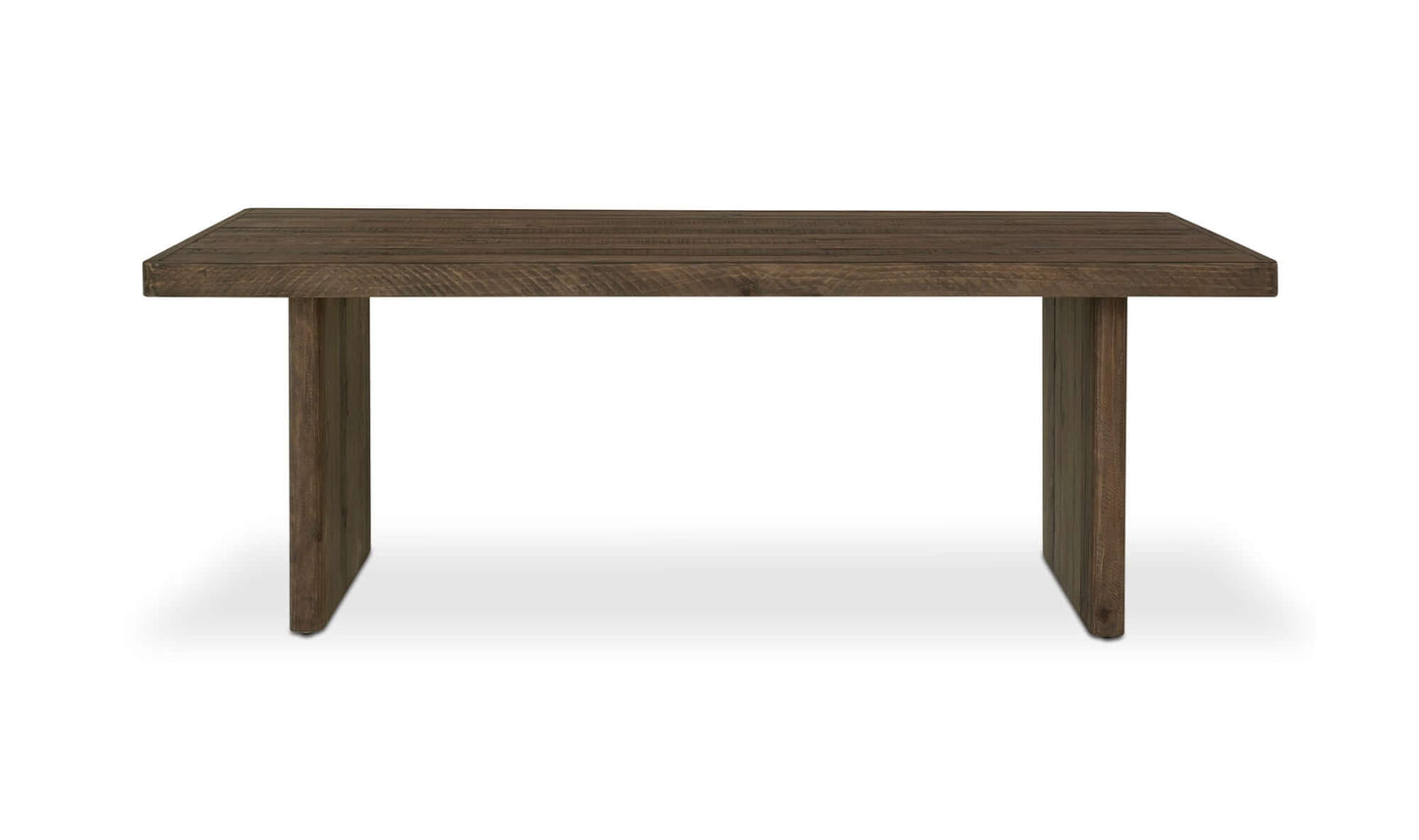 Side view of the Monterey Light Grey Dining Table highlighting the double pedestal design.