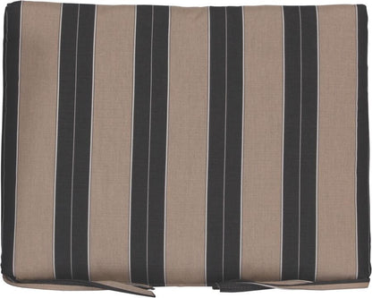 Elegant Berenson Tuxedo patterned seat cushion with black and white stripes and tie-backs