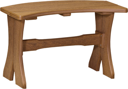 Antique Mahogany LuxCraft 28" Table Bench, ideal for comfortable outdoor seating and versatile to match various decors.