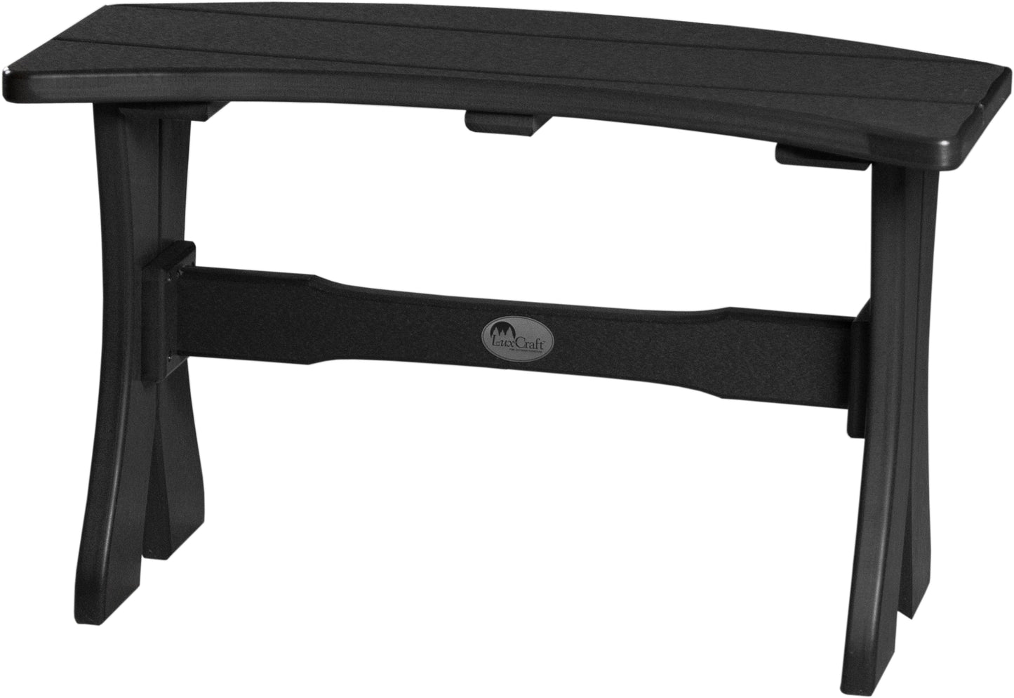 Classic all-Black LuxCraft 28-inch Table Bench, versatile and durable for any outdoor setting.