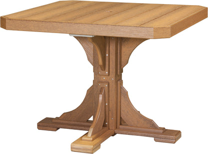 Poly 41" Square Dining Table in Antique Mahogany, weather-resistant outdoor piece