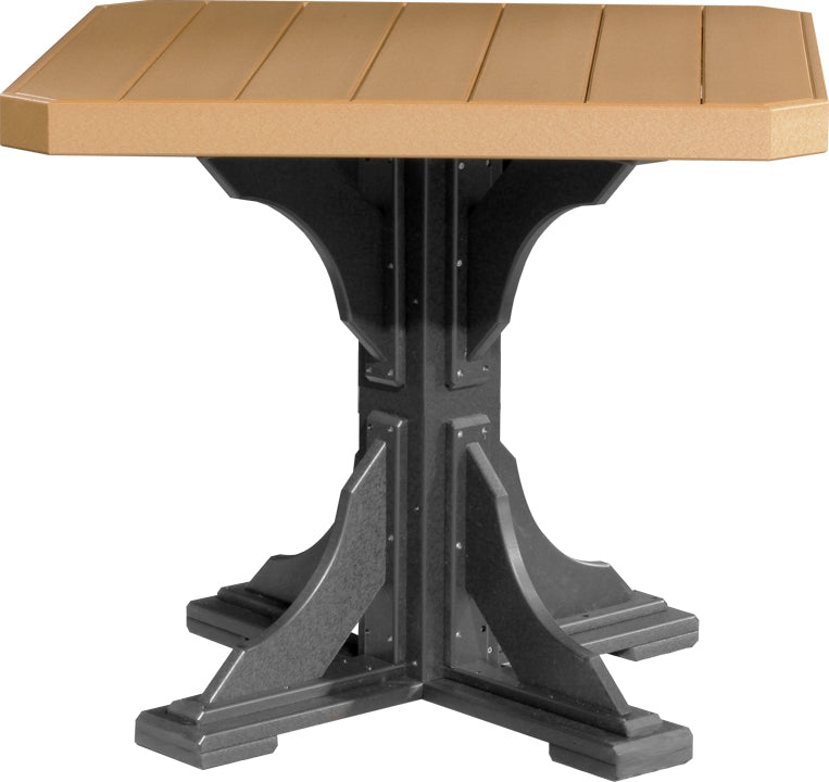 Poly 41" Square Dining Table in Cedar and Black, durable patio furniture