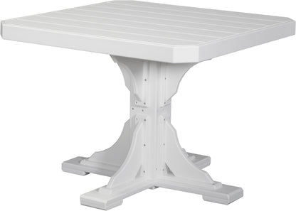 Poly 41" Square Dining Table in White, elegant addition to any outdoor dining space with UV stability