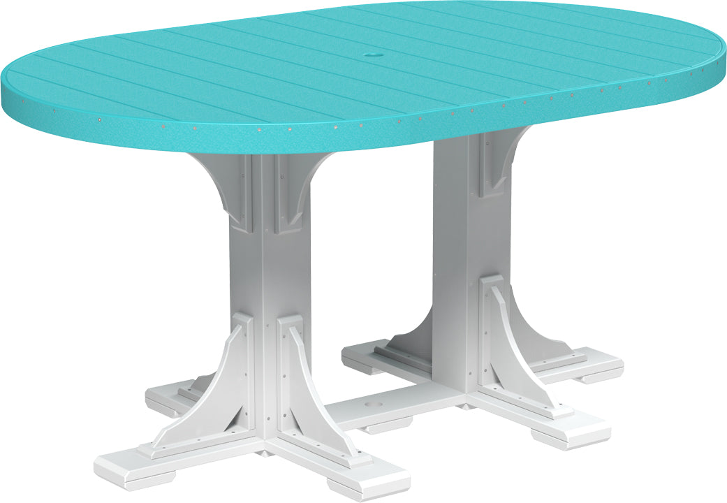 LUXCRAFT Poly 4' x 6' Outdoor Oval Counter Table