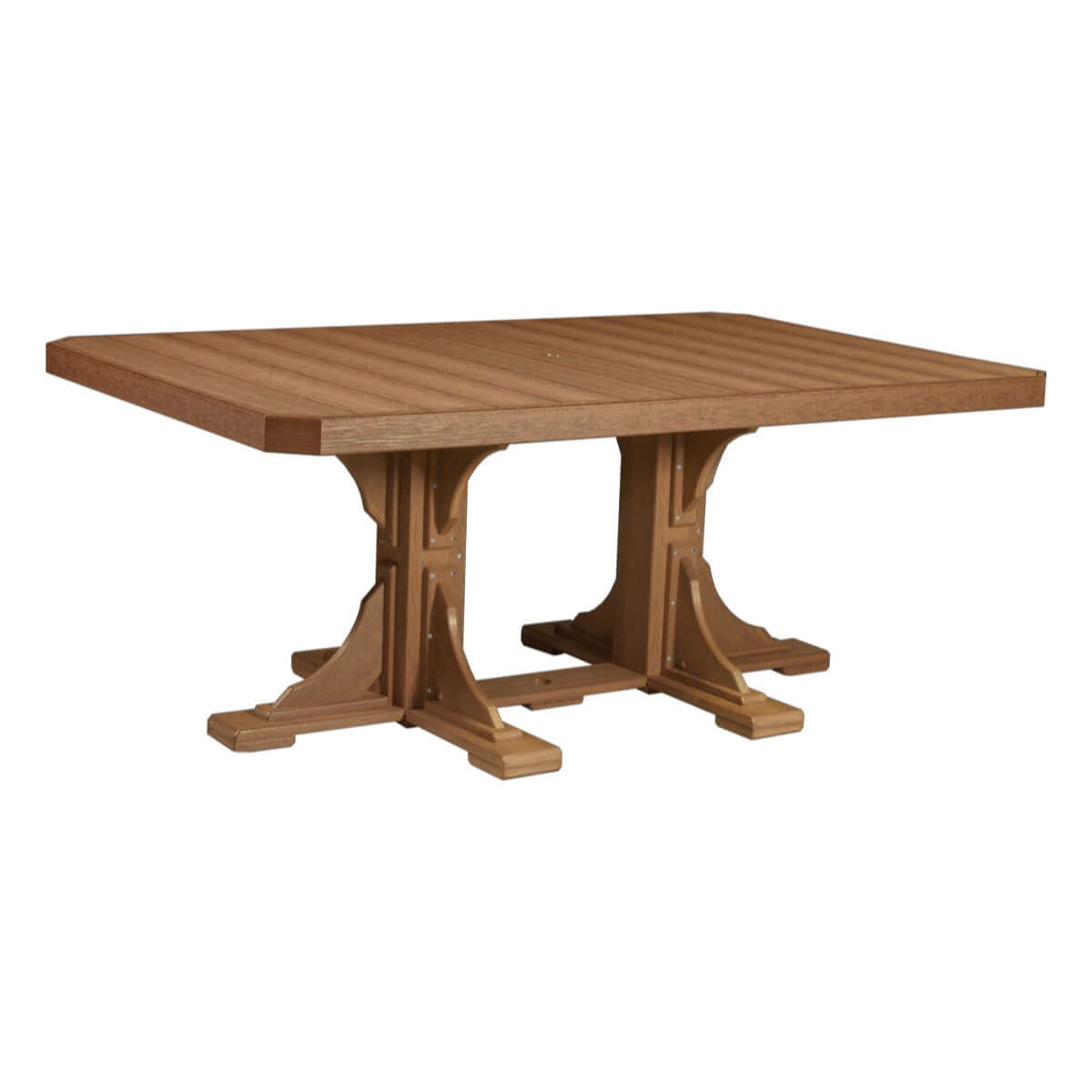 Antique Mahogany Rectangular Dining Table and Benches Set for Outdoor Family Gatherings